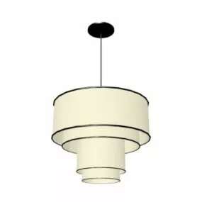 Living Room 4 Drum Pendant Lighting 3d model