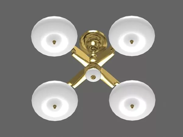 4 Lights Brass Arm Pendant Light Design 3d model 4 Lights Brass Arm Pendant Light Design 3d model