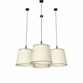 4 Lights Style Home Pendant Lamp 3d model