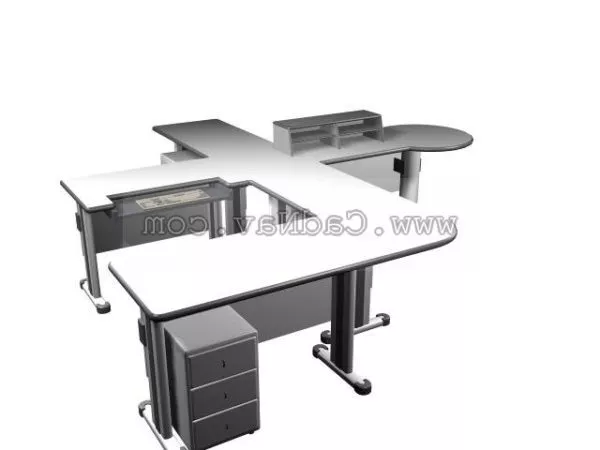 Office Furniture 4 Person Desk Workstation 3d model Office Furniture 4 Person Desk Workstation 3d model