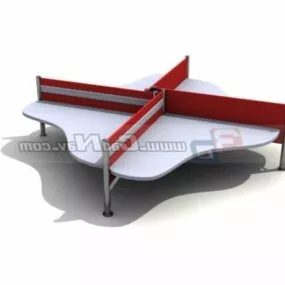 4 Person Office Workstation Partition 3d model