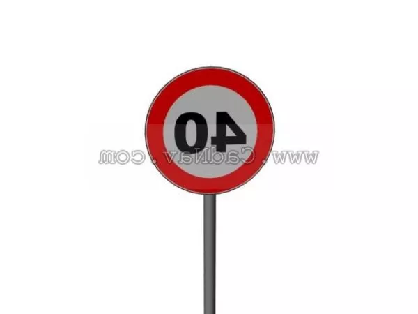 40kmh Speed Limit Road Signs 3d model 40kmh Speed Limit Road Signs 3d model