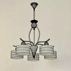 5 Arm Design Chandelier 3d model