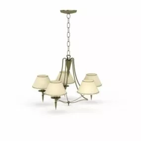 5 Light Antique Gothic Chandelier 3d model