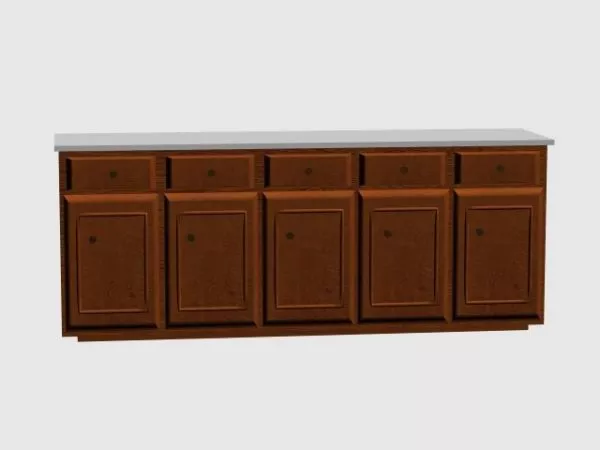 5 Door Kitchen Design Countertop 3d model 5 Door Kitchen Design Countertop 3d model