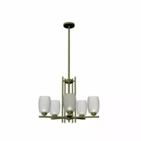 Hotel Brass Pendant Lamp 5 Light Style 3d model