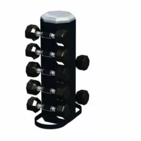 5 Pairs Vertical Fitness Dumbbell Rack 3d model