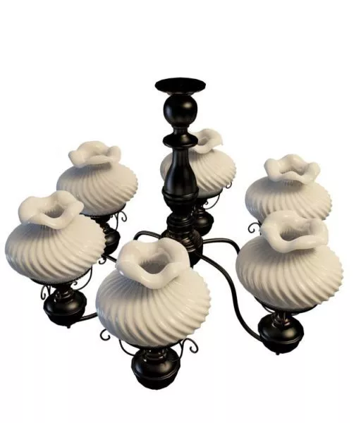 6 Arm Antique Black Chandelier 3d model 6 Arm Antique Black Chandelier 3d model