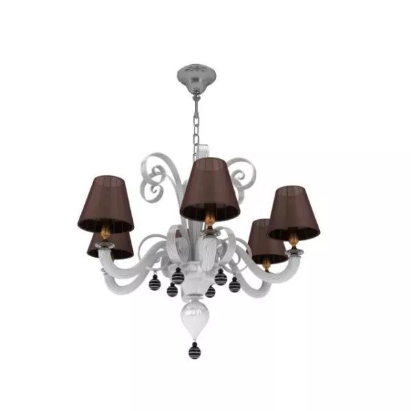 6 Arm Antique Chandelier With Shades 3d model 6 Arm Antique Chandelier With Shades 3d model