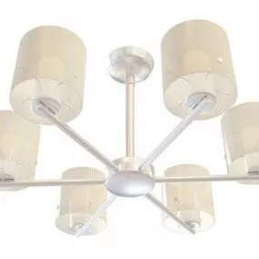 6 Arms Chandelier Design 3d model