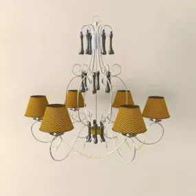6 Light Chandelier Decorative 3d model