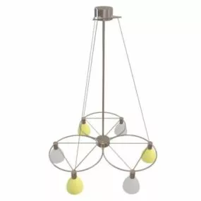 6 Light Rustic Pendant Light 3d model