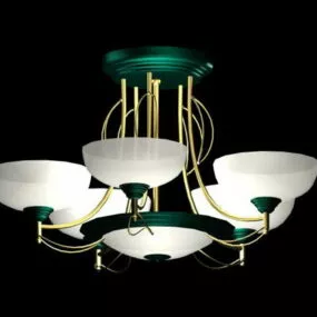 6 Light Bowl Shade Chandelier 3d model