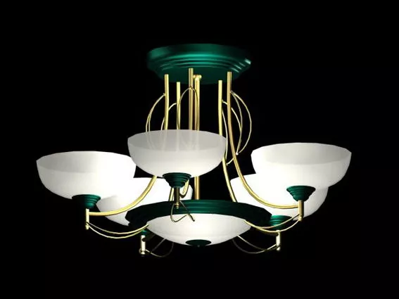 6 Light Bowl Shade Chandelier 3d model 6 Light Bowl Shade Chandelier 3d model