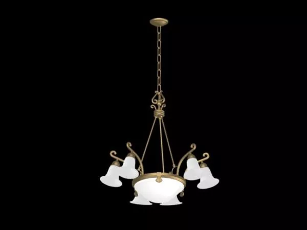 6 Light Bronze Antique Chandelier 3d model 6 Light Bronze Antique Chandelier 3d model