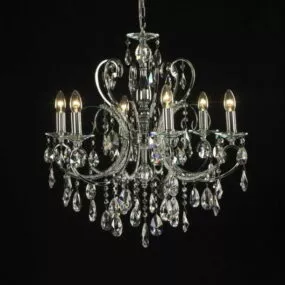 6 Light Home Crystal Chandelier 3d model