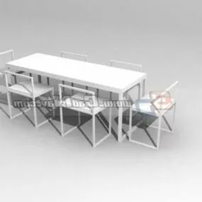 6 Seats Dining Room Furniture Sets 3d model
