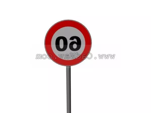 60kmh Speed Limit Road Sign 3d model 60kmh Speed Limit Road Sign 3d model
