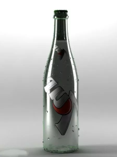 7 Up Glass Bottle 3d model 7 Up Glass Bottle 3d model