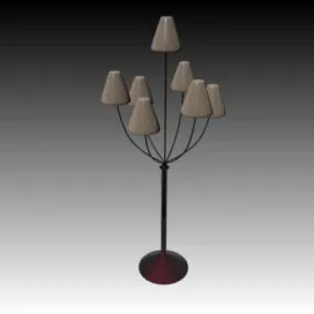 7 Lights Shade Floor Lamp 3d model