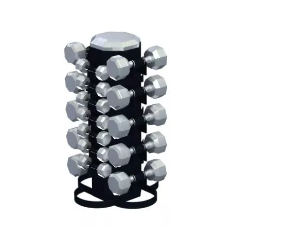 7 Pairs Fitness Dumbbell Rack 3d model 7 Pairs Fitness Dumbbell Rack 3d model