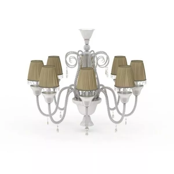 8 Arm Brass Antique Chandelier 3d model 8 Arm Brass Antique Chandelier 3d model