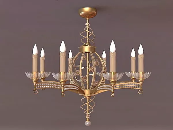 Art Decor Curved Bronze Candlestick 3d model