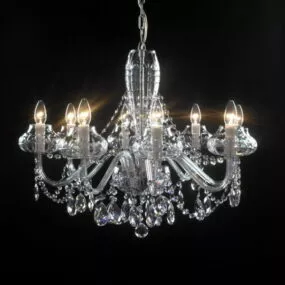 Living Room 8 Crystal Chandelier Candles 3d model