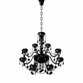 8-light Black Iron Chandelier 3d model