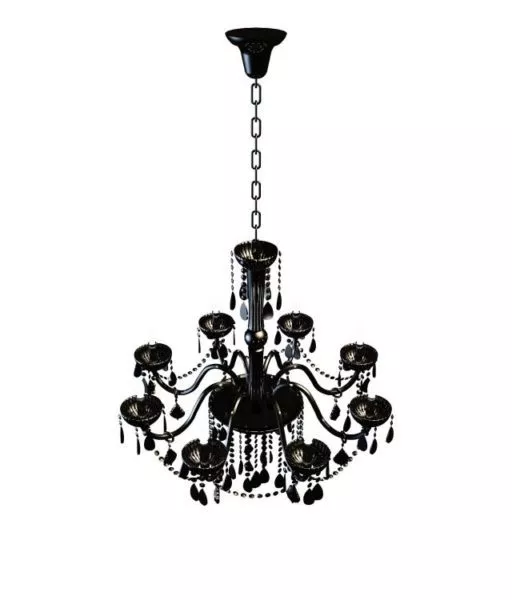 8-light Black Iron Chandelier 3d model 8-light Black Iron Chandelier 3d model