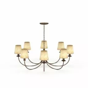8 Light Rustic Ceiling Chandelier 3d model