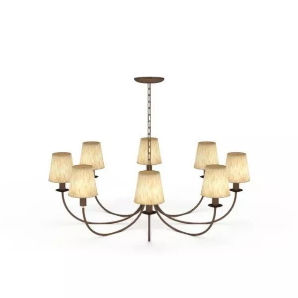 8 Light Rustic Ceiling Chandelier 3d model 8 Light Rustic Ceiling Chandelier 3d model