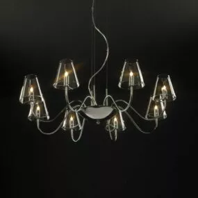 Modern 8 Light Pendant Lamp 3d model