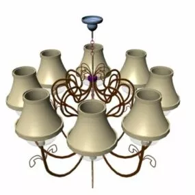 Vintage 8 Lights Chandelier 3d model