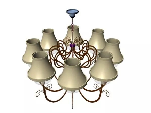 Vintage 8 Lights Chandelier 3d model Vintage 8 Lights Chandelier 3d model
