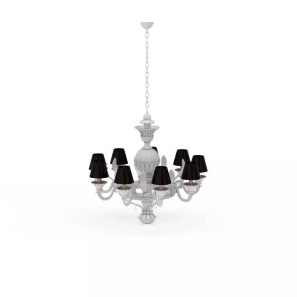 9 Arm Silver Chandelier 3d model 9 Arm Silver Chandelier 3d model