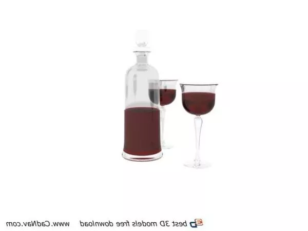 Glass Bottle Of Wine 3d model Glass Bottle Of Wine 3d model