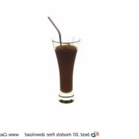 A Drink With A Bendy Straw 3d model