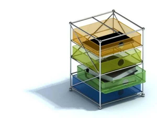 Office Accessories Folder With Books 3d model
