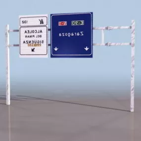 Advance Directional Road Sign 3d model