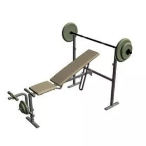 Gym Weight Training Barbell Bench 3d model