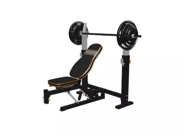 Gym Barbell Black 3d model