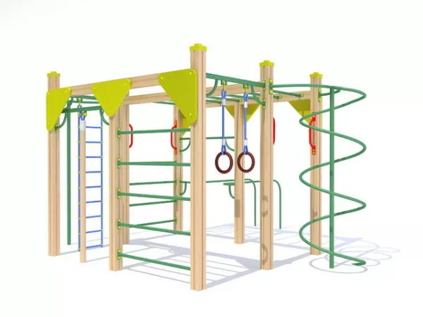 Slide Path Playground With Staircase 3d model