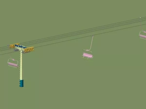 Aerial Rope-way With Cable Car 3d model Aerial Rope-way With Cable Car 3d model