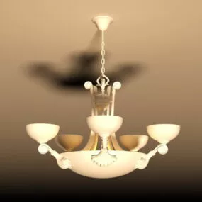 Living Room Aged Bronze 5 Light Chandelier 3d model