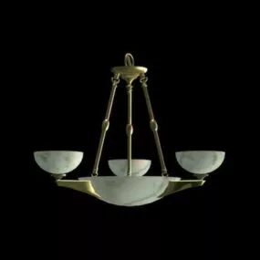 Alabaster Bowl Shade Ceiling Pendant Light 3d model