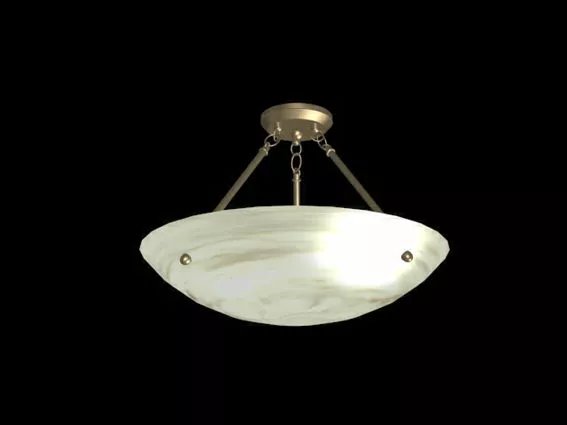 Alabaster Stone Bowl Ceiling Pendant 3d model Alabaster Stone Bowl Ceiling Pendant 3d model