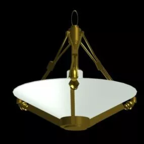 Home Alabaster Brass Ceiling Light 3d model