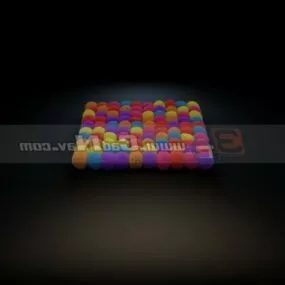 Fur Cushion Fashion Rug Furniture 3d model