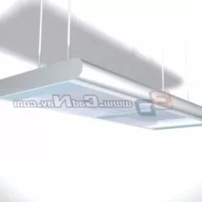 Office Fluorescent Ceiling Lamp System 3d model